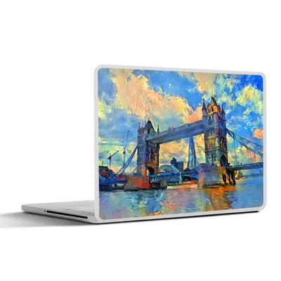 Produktbild von MuchoWow® Laptop Aufkleber Sticker Cover Gemälde - London - Brücke - Öl 30x21 cm - Sticker für Laptop - Selbstklebend