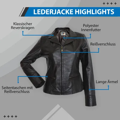 Produktbild von Damen Lederjacke Lederblazer echtleder Jacke aus Lamm Nappa Leder Braun, Größe:L