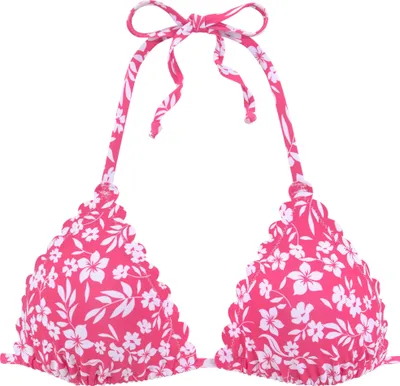 Produktbild von VIVANCE Triangel-Bikini-Top Leni neonpink-weiß Größe 40 Cup C/D