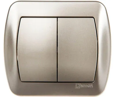 Imagen del producto de Contacte Simon AW6/2/29, plástico, acero satinado, IP20, 250 V, 10 A, 90 mm