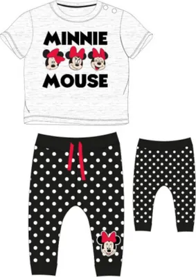 Produktbild von Minnie Mouse Baby- & Kleinkind-Bekleidungsset | "Drei Minnie Mäuse" grau/schwarz,68