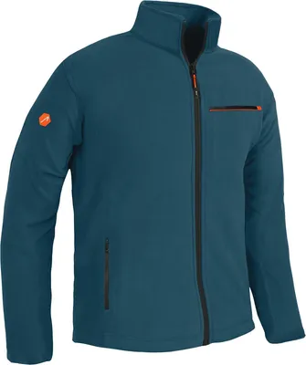 Productafbeelding van Heren fleecebodywarmer in blauw met ritssluiting en drie zakken