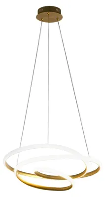 Zdjęcie produktu dla Lampa wisząca Diva S/G w kolorze szczotkowanego złota z aluminium, 42 W LED, 2520 lm, 3000 K, z możliwością ściemniania fazowego i wciskania - Gea Luce