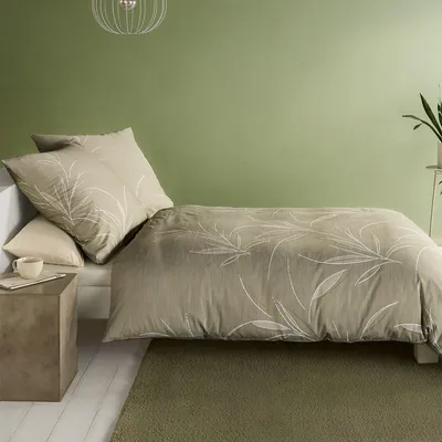 Produktbild von Traumschlaf Biber Bettwäsche Organic 155x220 cm + 80x80 cm khaki