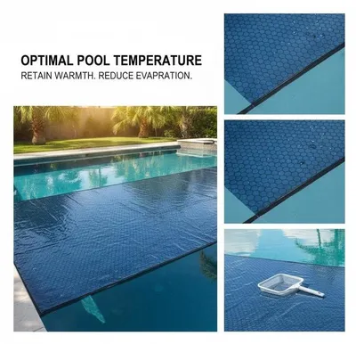 Image de Couverture de piscine, matériau en polyéthylène, réduit l'évaporation, couleur bleue