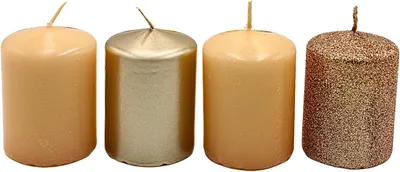 Productafbeelding van Adventskaarsen, stompkaarsen, adventskranskaarsen, tafelkaarsen, blokkaarsen, tafelkaars in bronsbeige cappuccino, levering 4 stuks
