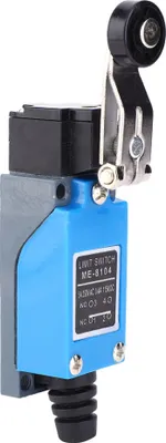 Obrázek produktu pro ME-8104 Koncový spínač 250 V AC 50–60 Hz 115 V DC Nastavitelný mikrospínač s válečkovou pákou 12 x 4 x 2,7 cm