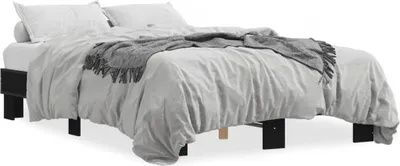 Produktbild von vidaXL Bettgestell Schwarz 140x200 cm Holzwerkstoff und Metall