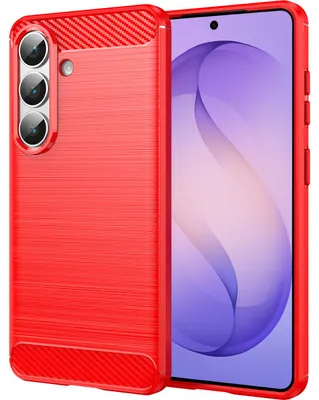 Produktbild von Hülle für Samsung Galaxy S26, Carbon-Faser TPU Silikon Stoßfest Schutzhülle Rot