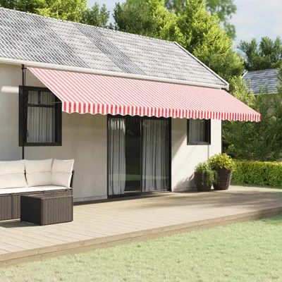Productafbeelding van Maison Exclusive - Zonnescherm, gestreept rood en wit, 6 meter