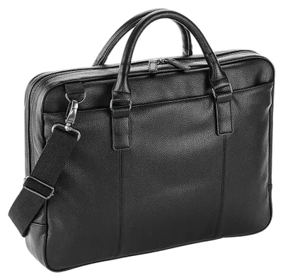 Produktbild von Quadra - Laptop-Tasche, Schmal geschnitten, Kunstlederoptik FK1537 (Einheitsgröße) (Schwarz)