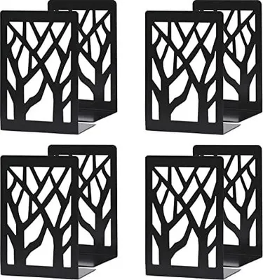 Produktbild von WUWEOT 8 Stück Buchstütze Buchstützen Bücher Halter für Regal Ordnerhalter DVD Unsichtbares Bücherregal Dekorative Buchstützen für schwere Bücher Bookends Buchstopper für Schule Zuhause Büro Schwarz