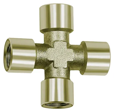 Produktbild von Riegler Kreuzstück, 4 x innen, G 1/8, SW 10, Messing vernickelt