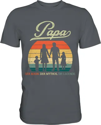 Produktbild von Papa Tochter Sohn Frau Vatertag Geschenk Vater T-Shirt – Dark Grey / XXL