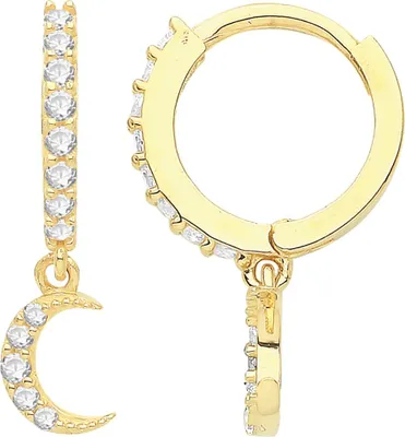 Produktbild von Klassische 9 Karat (375) Gold Damen - Paar Ohrringe mit Zirkonia - 17mm*5mm; TRS36334