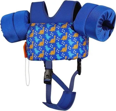 Produktbild von Famanu Schwimmweste für Kleinkinder - Schwimmarmbänder mit Schrittgurt - Dinosaurier-Motiv