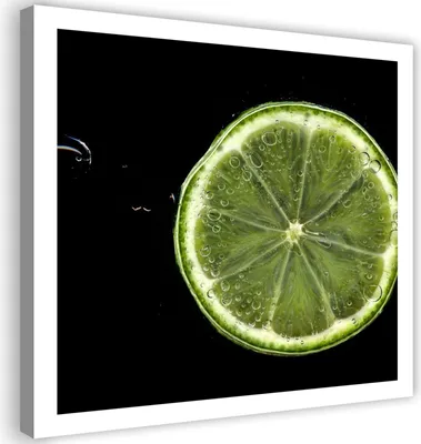 Produktbild von Leinwandbild limettenscheibe 60x60 cm Feeby grün wandbild bereit zum aufhängen
