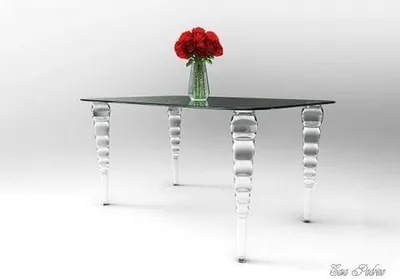 Produktbild von Casa Padrino Designer Tisch 140cm - Ghost Chair Table - Polycarbonat Möbel Acryl
