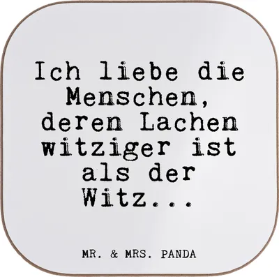 Produktbild von Mr. & Mrs. Panda Untersetzer für Gläser Ich liebe die Menschen,... - Weiß - Geschenk, Freundin, Freund, Sprüche, Getränkeuntersetzer, gläseruntersetzer, Coaster, Familie