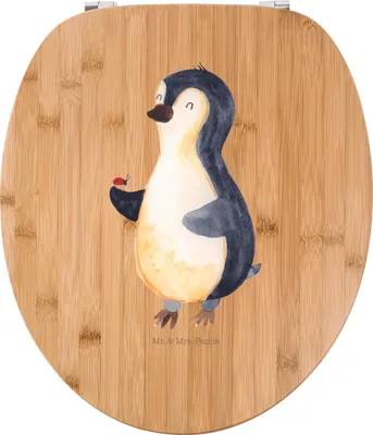 Produktbild von Mr. & Mrs. Panda Klo-Deckel Pinguin Marienkäfer - Transparent - Geschenk, Aufmerksam, WC-Sitz, Kleine Wunder, WC Sitz, Brille, Toilettendeckel, Glück, Klodeckel, Deckel