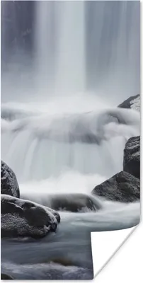 Produktbild von MuchoWow® Poster Wasserfall - Steine - Natur 80x160 cm - Kinderzimmer