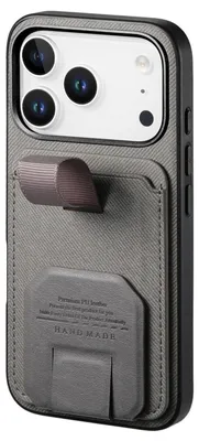 Immagine prodotto di Avizar, custodia in tessuto per iPhone 17 Pro Max, con supporto e portacarte, colore grigio