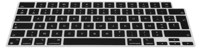 Produktbild von kwmobile Silikon Tastaturschutz AZERTY (Frankreich, Belgien) kompatibel mit Apple Macbook Air 13.6 M3 2024 A3113 - in Schwarz