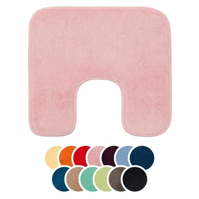 Produktbild von liebling Badteppich mit Bügelausschnitt, 100% Polyester, Anti-Rutsch Beschichtung, Serie Santos, 50 x 45 cm, 1500 g/m², 30 Grad waschbar, altrosa
