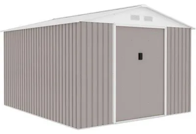 Obrázok produktu pre Kovový záhradný domček, 8,84 m² - 277 x 319 x 202 cm - vrátane kotviacej súpravy - Taupe