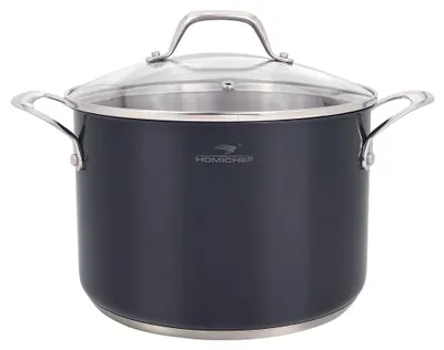 Suppentopf 6,6 L Edelstahl mit Glasdeckel 24 cm