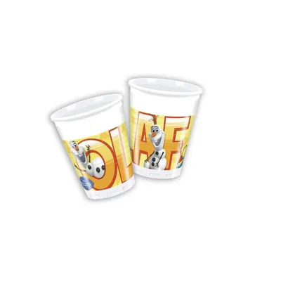 Obrázok produktu pre Párty plastový pohár s licenciou Ľadová kráľovná Olaf 8 kusov farebný 200ml