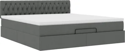 Produktbild von Ottoman-Bett mit Matratze Dunkelgrau 180x200 cm Stoff