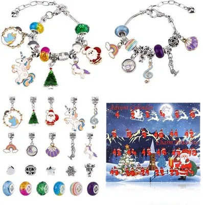 Produktbild von 24-Stück Adventkalender-Armbänder-Set, DIY-Kit für Teens und Mädchen