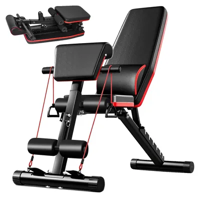 Productafbeelding van Fitnessapparaat, verstelbare rugleuning, opvouwbaar design, zwart