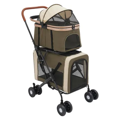 Zdjęcie produktu dla Wózek spacerowy dla psa i kota Składany wózek spacerowy dla zwierząt o maksymalnej wadze 35 kg
