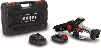 Produktbild von Scheppach Akku Gehölzschneider CBS260-20Li / PCS6 | Schnittlänge 150mm | Akku Astsäge 6" / 130mm Schwert | inkl. 1x Akku, Ladegerät & Koffer