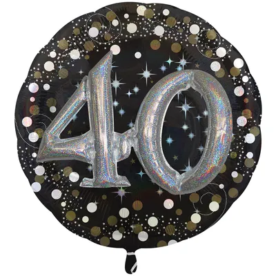 Zdjęcie produktu dla Folienballon Happy Birthday 40 XXL schwarz 71cm