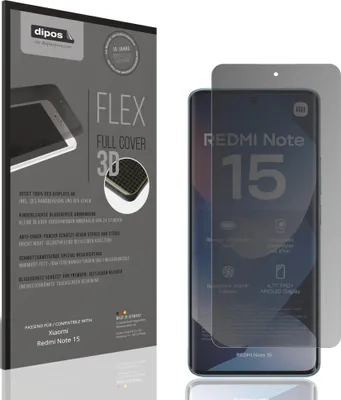 Produktbild von Full Cover Privacy Blickschutzfolie für Xiaomi Redmi Note 15 Folie Anti-Shock