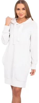 Obrázok produktu pre Sametové šaty s kapucňou v ecru farbe