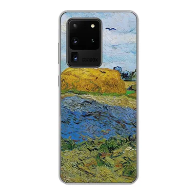 Produktbild von MuchoWow® Handyhülle Schutzhülle Hülle für Samsung Galaxy S20 Ultra Heuballen unter einem regnerischen Himmel - Vincent van Gogh Silikon Softcase Handy Hülle - Karteninhaber