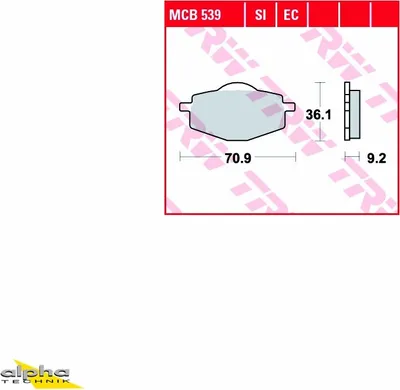 Immagine prodotto di TRW Set di pastiglie freno MCB539SI DT80LC2 3WC 805S TZR 50 RA03 RC600 XO TM200T Brillo 125 Jonathan