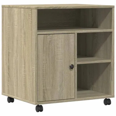 Image de vidaXL Support d'imprimante avec roulettes chêne Sonoma 60x50x67 cm