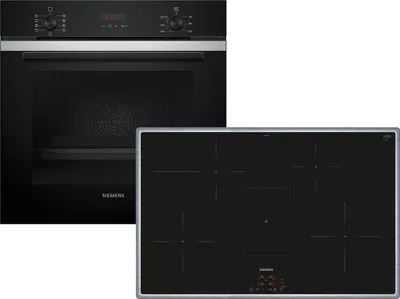 Produktbild von Siemens Set PQ214IA02Z Pyrolyse Backofen Edelstahl HB273ABS3 + Induktionskochfeld EH845BFB5E