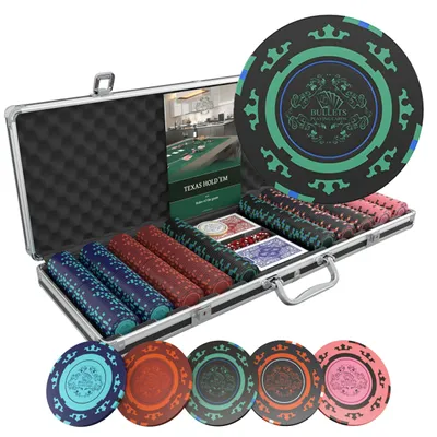 Produktbild von Pokerkoffer mit 500 Clay Pokerchips "Corrado" ohne Werte