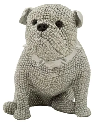 Obrázek produktu pro Mauro Ferretti, dekorativní soška buldočka Sparky, 17x11x14 cm, stříbrná barva