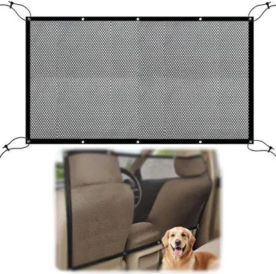 Produktbild von Hundegitter für Autos – Hundesicherung für Rückbank – Sicheres Fahren – Universelles Design – 247 x 188 x 16 cm – Schwarz