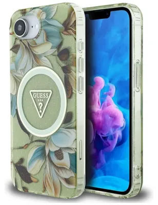 Produktbild von Guess IML Gehäuse für iPhone 16e, Grün, MagSafe
