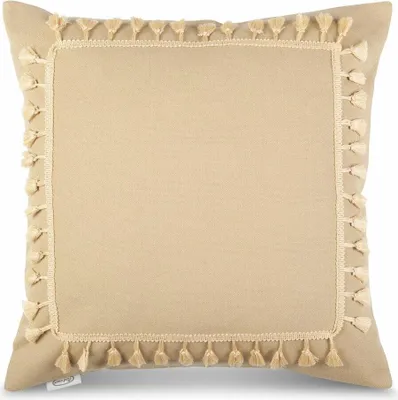 Produktbild von EUROFIRANY | Kissenbezüge - BOHO/2 - 45x45 cm - Beige - Mit Pompons - Stilvolles Wohnaccessoire