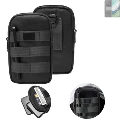 Produktbild von K-S-Trade Holster Gürtel Tasche kompatibel mit Huawei Mate 60 Pro Handy Tasche Schutz Hülle dunkel-grau viele Fächer, 1x