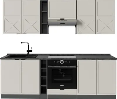 Produktbild von Küchenzeile Vicco Fame-Line GrauBeige/Anthrazit 235 cm ohne Arbeitsplatte, Model 50476